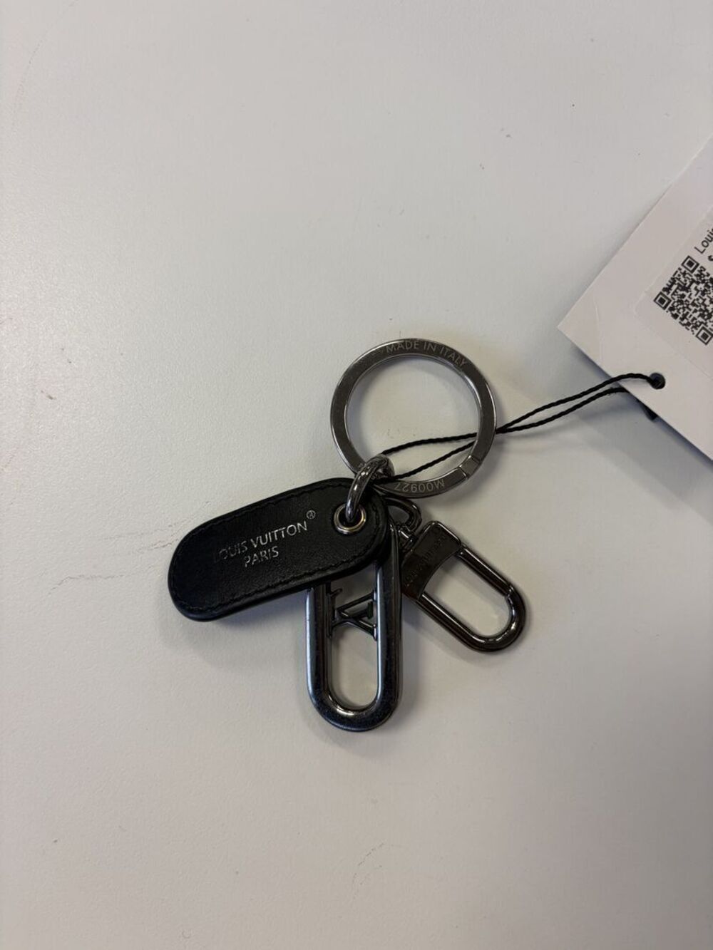 Louis Vuitton Black Leather LV Pill Key Holder Bag Charm